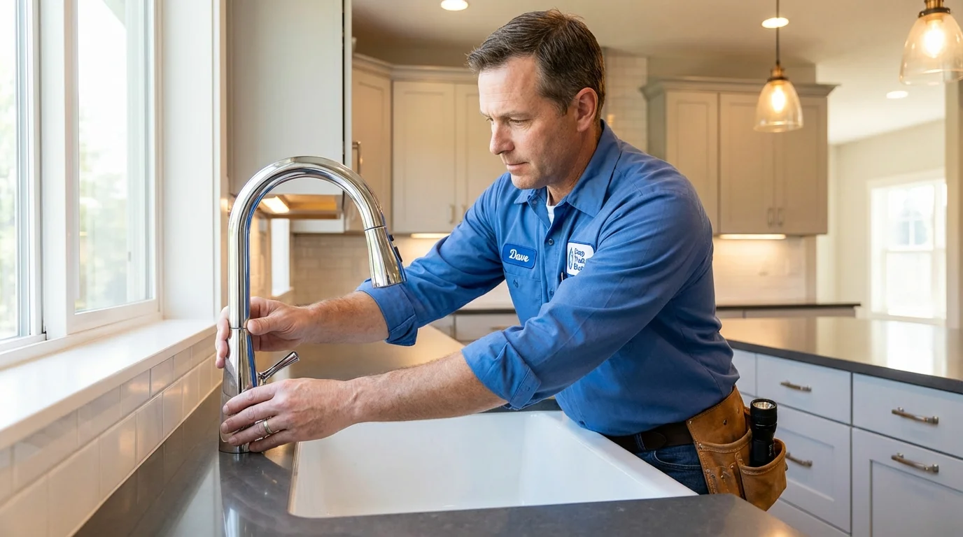 Kitchen faucet installation by Johns Plumbing LLC in Terry